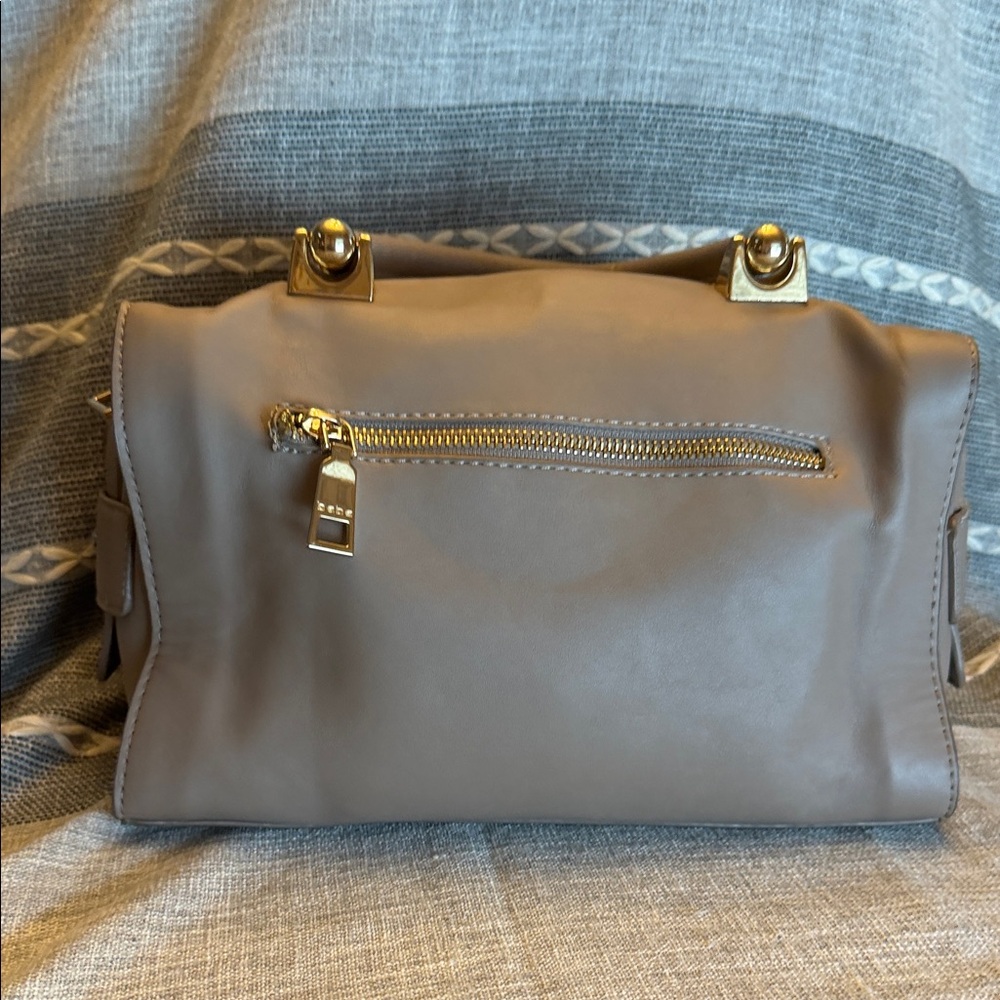 Bebe Taupe Satchel with Tassel Accent - Picture 2 of 7
